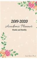 2019-2020 Academic Planner Weekly and Monthly Sweet Roses Floral
