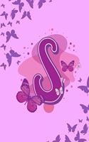 S: Letter S Monogram Purple & Pink Butterfly Notebook & Journal