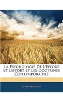 Psychologie De L'Effort Et Leffort Et Les Doctrines Contemporaines