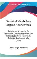 Technical Vocabulary, English And German