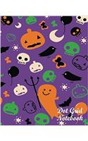 Dot Grid Notebook: Halloween Wallpaper.2: 120 Dot Grid Pages, 8 X 10