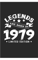 Legends are born in 1979: 6x9 Born in 1979 - grid - squared paper - notebook - notes