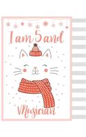 I am 5 and musician blank sheet music manuscript paper cat notebook christmas gift Notebook Matte