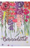 Bernadette: Personalized Lined Journal - Colorful Floral Waterfall (Customized Name Gifts)