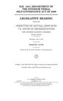 H.R. 4347, Department of the Interior Tribal Self-Governance Act of 2009