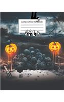 Glowing Halloween Pumpkins Wide Ruled Journal