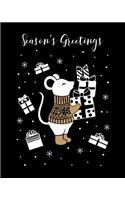 Season's Greetings: Rat Gift for Women - 2020 Monthly & Weekly Planner - Rat Planner 2020 Featuring a Cute Rat on a Black Background - Great Christmas Gift