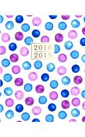 2018 - 2019 Weekly Planner: Purple & Blue Polka Dot 16 Month Agenda Book