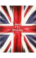 Happy 14th Birthday: Notebook, Journal, Diary, 365 Lined Pages, Union Jack Themed Birthday Gifts for 14 Year Boys or Girls, Kids, Teens, Daughter or Son, Sister or Brother, Granddaughter or Grandson, Best Friend, Book Size 8 1/2 X 11