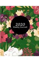 2020 Weekly Journal: Pretty Floral Green Forest, Weekly Calendar Book 2020, Weekly/Monthly/Yearly Calendar Journal, Large 8.5" x 11" 365 Daily journal Planner, 12 Months
