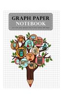 Graph Paper Notebook 1/4 Inch Gray Squares Size 8.5x11 Inches 120 Pages