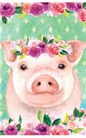 Journal Notebook For Animal Lovers Pink Pig In Flowers: 162 Lined and Numbered Pages With Index Blank Journal For Journaling, Writing, Planning and Doodling.(24 Journal Notebook Lined 2)