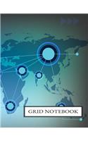 Notebook Grid: Global Network connection: Notebook Journal Diary, 110 pages, 8.5" x 11"