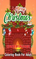Merry Christmas Color By Number Coloring Book For Adult