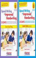 Cursive And Hindi Writing Combo - Speed Writing In Improved Handwriting - Book B (For Age 9+ Years) - 30 Days Comprehensive Handwriting Practice Book For Speed Writing And Handwriting Improvement