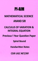 Calculus of Variation and Integral Equation handwritten notes by PI AIM Classes Plus One Model Question for UGC NET CSIR