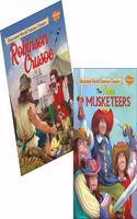 Illustrated World Famous Classic- Robinson Crusoe And The Three Musketeers | Pack Of 2 Books