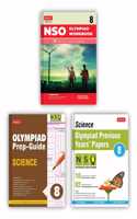 Sof National Science Olympiad (Nso) Work Book, Prep-Guide & Previous Years Papers With Mock Test Paper Class 8 - Olympiad Books For 2022-23 Exam (Set Of 3 Books)
