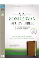 NIV, Zondervan Study Bible, Large Print, Imitation Leather, Brown/Tan, Indexed: Built on the Truth of Scripture and Centered on the Gospel Message