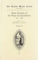 Records of some Sessions of the Peace in Lincolnshire, 1381-1396