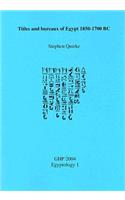 Titles and Bureaux of Egypt 1850-1700 BC