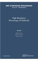 High Resolution Microscopy of Materials: Volume 139