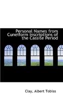 Personal Names from Cuneiform Inscriptions of the Cassite Period