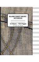Blank Sheet Music Notebook - Faux Jeans