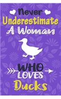 Never Underestimate a Woman Who Loves Ducks Journal