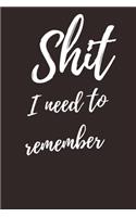 Shit I Need To Remember: Internet Password Logbook, Journal & Notebook, Log Book For Disorganized People