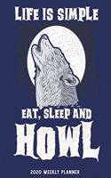 Wolf Weekly Planner 2020 dated with to do notes
