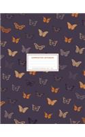 My Butterfly Pattern #3: LARGE Butterfly Composition Notebook College Ruled 8.5x11" 100 Lined Pages