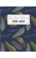2020-2022 Three Year Planner: Feathers Black, 3 Year Appointment Book, Monthly Weekly Schedule Journal Calendar With Inspirational Quotes & Holidays