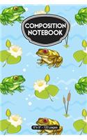 Composition Notebook: Cute Frogs Pattern 6" X 9" - 120 Page College Ruled