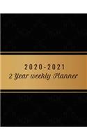 2020-2021 Two Year Weekly Planner: 8.5x11 Elegant Black & Gold Vintage 2 Year Weekly Planner, Organizer, Journal, Notebook & To Do list Gift For Men, Women, Teen Girls, Boys