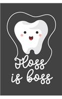 Floss Is Boss: Cute 2 Year Undated Weekly Planner Dentist And Dental Hygeinists