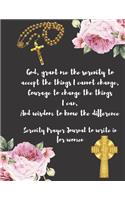 Serenity Prayer Journal to write in for Women