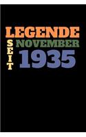 Legende seit November 1935: Liniertes Geburtstag Birthday oder Gästebuch Geschenk liniert - Geburtstags Journal für Männer und Frauen mit Linien