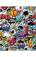 Graffiti Notebook Graph Paper: 8 x 10 inches composition book, 150 sheets