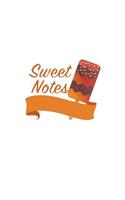 Sweet Notes: 6x9 Unruled Blank Notebook - Watercolor Texture Sweet Popsicle Dessert Illustration Cover. Matte Softcover and White Interior Papers.