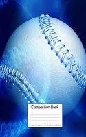 Composition Book 100 Sheets/200 Pages/8.5 X 11 In. Wide Ruled/ Blue Baseball