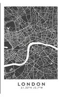 London 51.30°n /0.7°w: Cuaderno de Viaje. Diario, Bullet Journal, Bujo, Diseñado En Barcelona, Cuaderno de Dibujo, Sketchbook, Bujo, Cuadrícula de Puntos, Planificador de (14 City Maps)