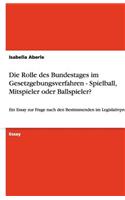 Die Rolle des Bundestages im Gesetzgebungsverfahren - Spielball, Mitspieler oder Ballspieler?