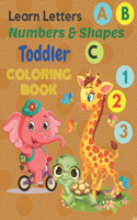 Learn letters numbers & shapes Toddler coloring Book