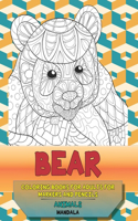 Mandala Coloring Books for Adults for Markers and Pencils - Animals - Bear