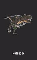 Notebook: Blank & Dotted T-Rex Dinosaur Playing Guitar Journal (6" x 9") For Every Guitarist