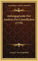Anfangsgrunde Der Analysis Des Unendlichen (1770)
