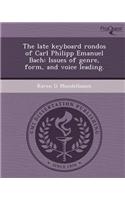 The Late Keyboard Rondos of Carl Philipp Emanuel Bach: Issues of Genre