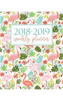 2018-2019 Weekly Planner: Portable Format 7.5x9.25 (19x23cm): August 1, 2018 to December 31, 2019: 17 Months: Pink Flamingos & Teal 7801(Planners Gonna Plan)
