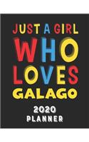 Just A Girl Who Loves Galago 2020 Planner: Weekly Monthly 2020 Planner For Girl Women Who Loves Galago 8.5x11 67 Pages